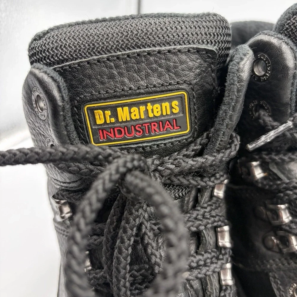 Dr. Martens Industrial Work Boots Men US 10 M Black Leather Soft Toe Ironbridge